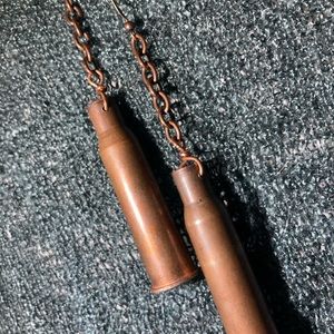 4” Long bullet casing shell earrings